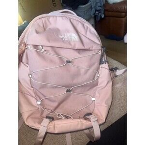 North face light pink backpack
